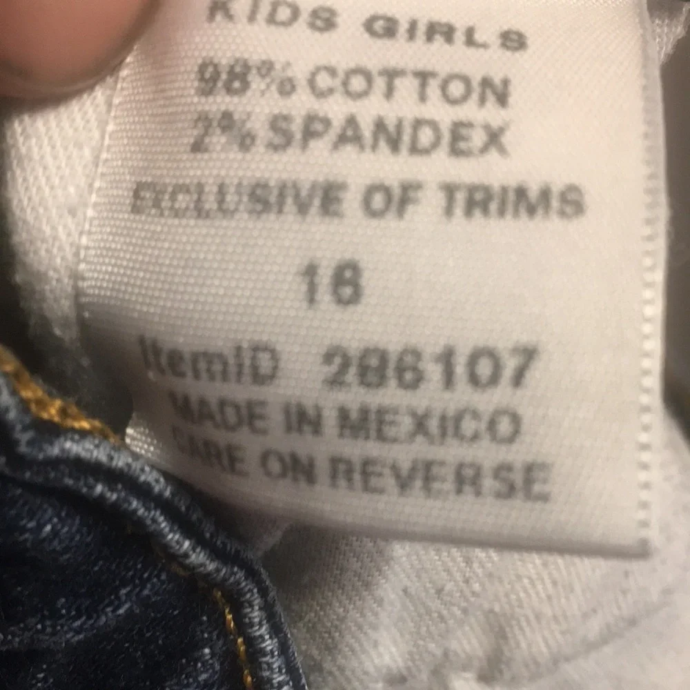 L L BEAN GIRLS SIZE 16 DENIM JEANS
